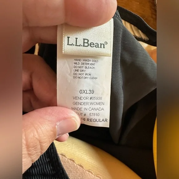 LL BEAN Tankini Skort Set 3pc Size 16 Black Ribbed UPF 50+ Lycra Sunblocking - Picture 7 of 10